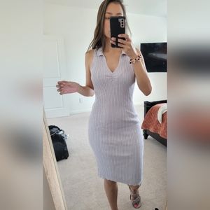 Lilac stretch midi dress